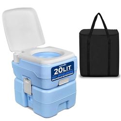 SereneLife Draagbaar Toilet- Toilet voor Onderweg- Kampeertoilet- Ideaal voor Camper, Boottochten en Andere Recreatieve Activiteiten-120 Spoelingen- Afneembare Afvaltank met Handsproeier en Draagtas