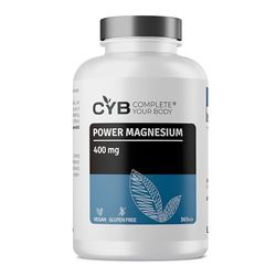 CYB | Power Magnesium 400mg Supplément de Magnésium Pur à Haute Dose - Complement Alimentaire - Supplément Végétalien Quotidien - Facile à Avaler - sans Sucre ni Lactose ni Gluten ni Allergènes