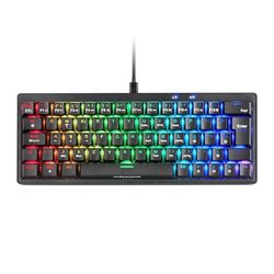 Mars Gaming MKMINIPRO, Teclado Mecánico Ultra-Compacto 60%, Switches Mecánicos Hot-Swappable, Iluminación RGB Chroma, Teclado Gaming Antighosting, Multiplataforma, Switch Azul, Español, Negro