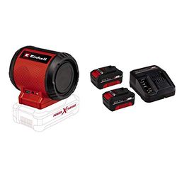 Einhell Altoparlante a Batteria Tc-Sr 18 Li Bt-Solo Power X-Change (Ioni di Litio, 18 V, Porta Usb, Attacco Aux, Bluetooth) + 2X 3,0 Ah Power X-Change Starter Kit