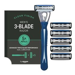 by Amazon Maquinilla de afeitar de triple hoja para hombre con 5 recambios
