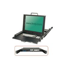 Lindy - Terminale KVM LCD PRO, 43,2 cm 17", Dual Rail, layout DE