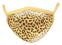Wild Republic Wild Smiles kindermasker, kan op een medisch masker worden gelegd, herbruikbaar, wasbaar, mond- en neusmasker, met cheetah-motieven, modieus gezichtsmasker