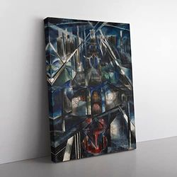 Brooklyn Bridge By Joseph Stella Classic Painting Canvas Wall Art Print Ready to Hang, Framed Picture for Living Room Bedroom Home Office Décor, 50x35 cm (20x14 Inch)