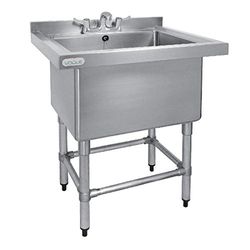 Vogue Évier profond avec dosseret à l'arrière, acier inoxydable, taille : 900 (H) x 770 (L) x 600 (P) mm, capacité : 100 litres, usage commercial et domestique, CE141