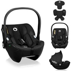 LIONELO MOXIE i-Size Siège Auto pour Bébé 40 à 87 cm, Groupe 0+ Orienté Dos à la Route, Appui-tête Réglable, Protection Latérale i-Size R129 (Black)