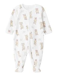 NAME IT Baby meisjes Nbfnightsuit W/F Rabbit Noos slaapromper, wit (bright white), 74 cm