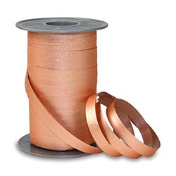PRÄSENT POLY GLITTER Curling Ribbon - rose gold Coloured, 100 m Curling Gift Band, 10 mm Width, Decorative Ribbon For Easter Decoration, Balloons, Baby Showers, Champagne Decoration, And Wrapping