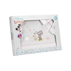 Interbaby Parure pour Lit de Bébe Grand Disney Minnie Mouse Blanc/Rose