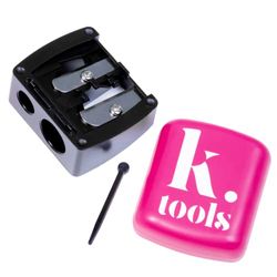 KRASH KOSMETICS TOOLS - SHARPENER - Sminkpennvässare - Dubbel ingång - Ögon och läppar - Mångsidig - Perfekt för resor eller necessär. Inkluderar rengöringsspatel och skyddslock