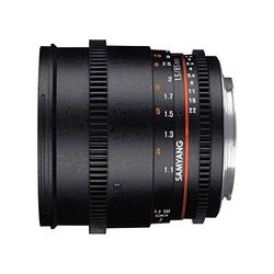Samyang F1313006101 - Alvo de vídeo VDSLR para Sony E (distância focal fixa de 85 mm, abertura T1,5-22 AS IF UMC II, diâmetro do filtro: 72 mm), preto