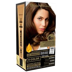 Thader TH Pharma Kit colorante senza ammoniaca per un piacevole odore con Liquid Gold, colore 6.31 biondo scuro dorato cenere