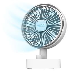 Cecotec - Ventilateur de Bureau avec Batterie EnergySilence 2000 Portable Desk - Batterie 2000 mAh, Diamètre 15,25 cm, Câble de Type C, Sélecteur d'Intensité, Hauteur Réglable