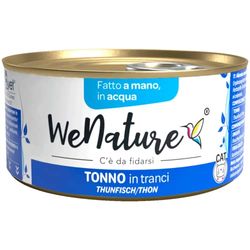 We Nature Tonno in tranci fatto a mano in acqua - Cibo umido naturale per gatti - 1x85gr