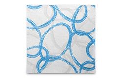 Semy Lot de 50 serviettes en fibres Airlaid Pliage en 4 Bleu 40 x 40 cm