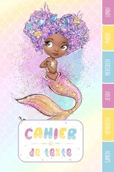CAHIER DE TEXTE: Sirène fantastique écaille océan nature magique zen or aquarelle pour écoliers fille garçon en primaire cp ce1 ce2 cm1 cm2 collège.
