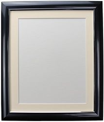FRAMES BY POST Soda Picture Photo Frame, Plastic, Charcoal with Ivory Mount, A4 Image Size 10 x 6 Inch