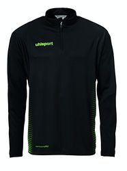 uhlsport Score 1/4 Chemise a Manches Longues Enfant, Noir/Fluo Vert, FR : XXS (Taille Fabricant : 152)