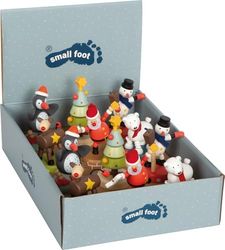 small foot Jul- och vintertryckfigurer i trä, set med 12 tryckfigurer, presenter och juldekorationer för barn från 3 år, 12676