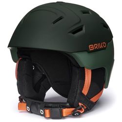 Briko, Helmet Unisex Volwassenen, Matt Timber Green-Cutty Sark Green-Pomegranate Oranje, M/L