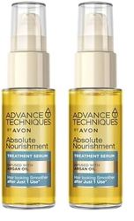 Avon Advance Techniques Absolute Nourishment Argan Hair Serum 30ml, Multi-Tasking Hair Treatment, Formulated with Argan Oil, Restores Shine and Health to Damaged Hair, Cruelty Free (Pack of 2)