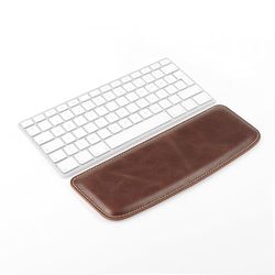 LONDO Toetsenbordpad van echt leer - Hoogwaardige ergonomische standaard voor comfortabel typen op het werk en thuis (bruin, maat M)