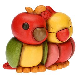THUN - Para zakochanych papug, średniej wielkości - żywa, dekoracja domu - pomysł na prezent - linia Jukatan - ceramika, 14,5 x 8,7 x 12,9 cm h