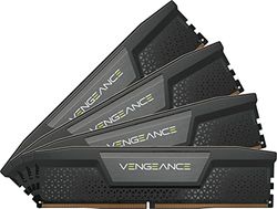 CORSAIR VENGEANCE DDR5 192GB (4x48GB) DDR5 5200MHz C38 Intel-Optimerat Skrivbordsminne (Spänningsreglering Ombord, Anpassade XMP 3.0-Profiler, Kompakt Formfaktor, Solid Aluminiumvärmespridare) Svart
