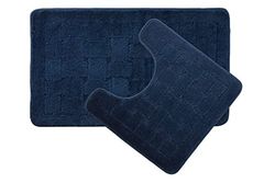 Emma Barclay Orkney antislip badmat en wc-set, polypropyleen, marine, 50 x 80/50 x 40 cm