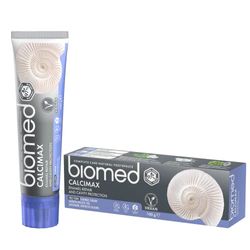 BIOMED Calcimax dentifrice régénérant et renforçant l'émail des dents sensibles - dentifrice apaisant sans fluorure et 97% naturel - goût menthe légère - sachet de 100g