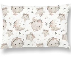 Almohada Infantil con Funda De Almohada Estampada 40x60 Cm De Algodón Oeko-Tex - Cojín Cuna Bebe Y Niños- Cojin Pequeño para Bebés para Siestas En La Guardería, Escuela Y Viajes - 3 Años 4 Años Y Más