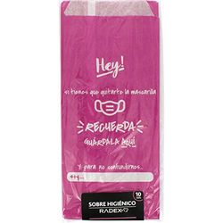 Radex 85002453. Pack de 10 Bolsas de Papel para Mascarillas con Fuelle, Color Rosa Fucsia