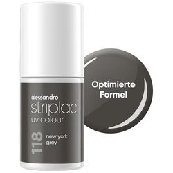 alessandro Striplac - New York Grey - Vernis à ongles UV - Couvrant et résistant aux rayures jusqu'à 15 jours - Application facile - Technologie de pelage douce - Vegan - Gris - 6,5 ml
