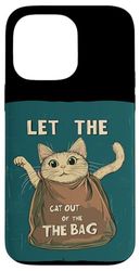 Cute Cat in Bag for Idiom Statement Lovers Case for iPhone 14 Pro Max