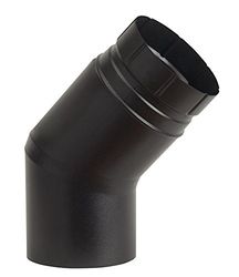 Alasmalto Aeternum Canal de fumée céramique, noir mat, Certifié CE EN 1856 – 2 T600 N1 d V2 l80050 g (800) m, Système innovant de fixation à clipser gastop, Ø120 mm. 45 °, Porcelaine, Noir Opaque
