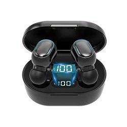 ZHUTA Cuffie Bluetooth, 2023, senza fili, Bluetooth, con microfono, stereo Hi-Fi, controllo dei tasti, display LED, impermeabile IP4, ricarica rapida USB-C