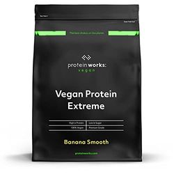 Protein Works - Vegan Protein Extreme , Added Vitamin Blend , Vegan Protein Powder , Plant Based Protein Shake , 14 Servings , Banana Smooth , 500g