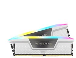 Corsair VENGEANCE RGB DDR5 32GB(2x16GB)6400MHz C32 Intel Optimised Desktop Memory (Dynamic Ten-Zone RGB Lighting,Onboard Voltage Regulation,Custom XMP 3.0 Profiles,Tight Response Times)Black and White