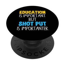 La educación es importante, pero el tiro es importante y divertido PopSockets PopGrip Adhesivo