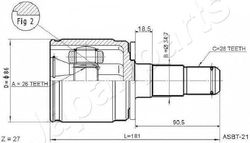 JAPANPARTS GI-578 Joint homocinétique Mitsubishi Pajero Ii