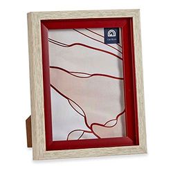 Gift Decor Cornice per foto rosso marrone cristallo legno plastica (17 x 2 x 21,8 cm)