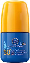 NIVEA SUN Barn skydd och vård solsparkcykel SPF 50 (50 ml), solskyddsmedel roll-on med SPF 50+, extra vattentät solmjölk för barn som praktisk scooter