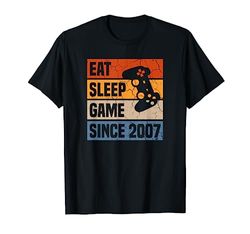 Eat Sleep Game Since 2007 17 Compleanno Videogioco Maglietta