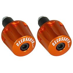 Par de contrapesos Accossato naranja para manillares con orificio interior Ø de 12 mm a 20 mm para Yamaha Niken 2018 a 2019 (CC 850)