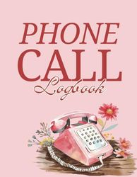 Phone call Log book: for office or home use | pink background