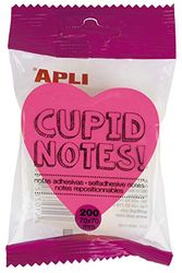 APLI 16277 — Sticky notes hart 70 x 70 mm pad van 200 vellen 4 verschillende fluorescerende kleuren