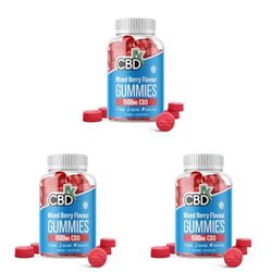 CBDfx 1500mg CBD High Strength Vegan Mixed Berry Gummies 25mg CBD per Gummy 60x Bottle (30 Days) - CBD Vegan Gummies, Gluten Free, Non-GMO, All Natural & No THC (Pack of 3)