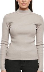 Urban Classics Dames Rib Knit Turtelneck Sweater Sweatshirt, warmgrijs, XS