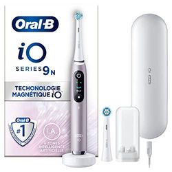 Oral-B iO 9N Brosse À Dents Électrique Rose Quartz Connectée Bluetooth, 2 Brossettes, 1 Étui De Voyage Chargeur