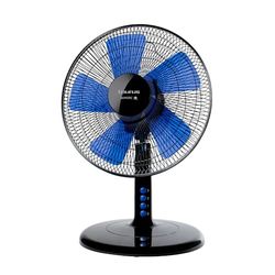 Taurus Boreal 12 Elegance- Ventilador de mesa portátil, ventilador sobremesa Negro/azul, Sistema oscilación/inclinación, 5 aspas, Diámetro 30cm, 45W, Base redonda antideslizante, 3 velocidades